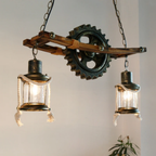 Top view of double glass pendant light
