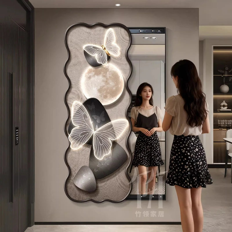 Hidden Full-Length Mirror Entrance Decoration Painting Home Decor Items Large Mirror Designer Furniture Living Room Grand Miroir