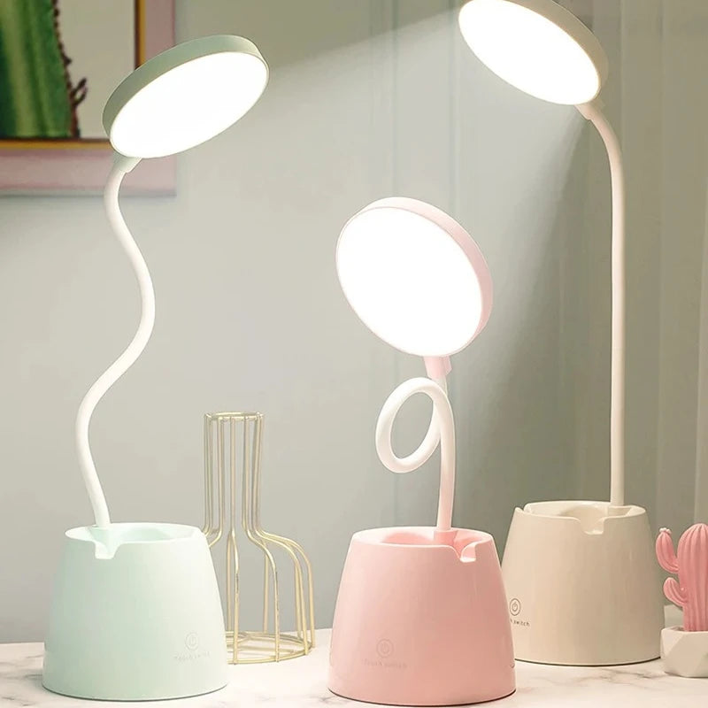 New LED Eye Protection Desk Lamp USB Bedside Lamp Charging Student Study Dormitory Reading Lamp Bedroom Night Light Gift