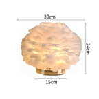 Feather Table Lamp Bedside Lamp Creative Feather Lampshade Home Living Room Bedroom Party Wedding Romantic Decoration