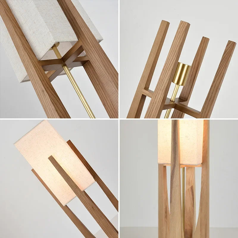 Japanese Style Quiet Wind Floor Lamp Living Room New Chinese Style Retro Homestay Hotel Bedroom Bedside Standing Table Lamp
