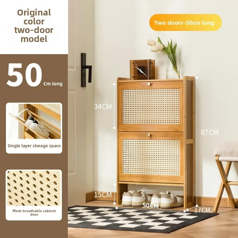 Ultra-Thin Shoe Cabinet, Tipping Bucket at the Door of the Home, Shoe Rack, Large-Capacity Entry Door, Simple Storage