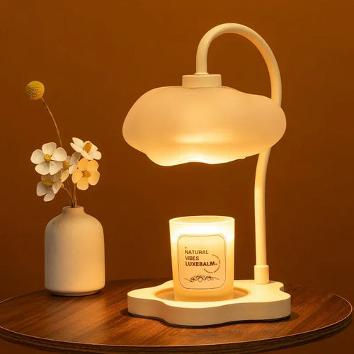 Creative Cloud-Shaped Wax Melt Lamp with Timer Aromatherapy Night Light Scented Candle Warmer Stylish Desk Table Lamp for Home
