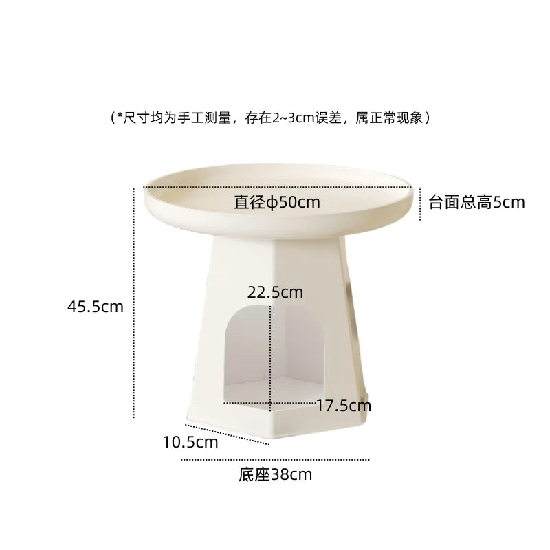 Cream Wind Sofa Edge Few Corners Simple Modern Living Room Small round Table Household Creative Plastic Bedside Table Rack