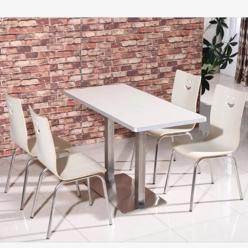 For Fast Food Restaurant Dining Table and Chair Set for Breakfast Snack Burger Milk Tea Shop High End Catering Staff Canteen