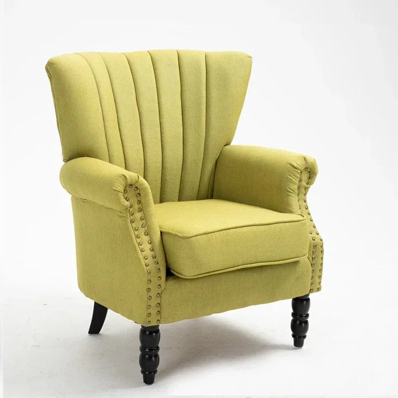 Tufted Armchair Velvet Lounge Wing Chair Fauteuil Salon Vintage Wingback Chair for Living Room Bedroo