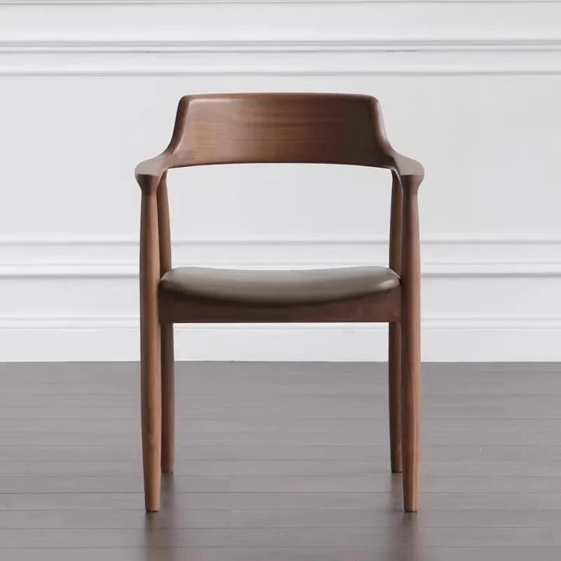 Nordic Solid Wood Hiroshima Restaurant Coffee Restaurant Backrest Dining Chair Simple Office Conference Room Discussion Chair
