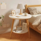 Household Double-Tier round Coffee Table, Minimalist Design, Compact Size, Perfect for Home Decoration and Daily Use.