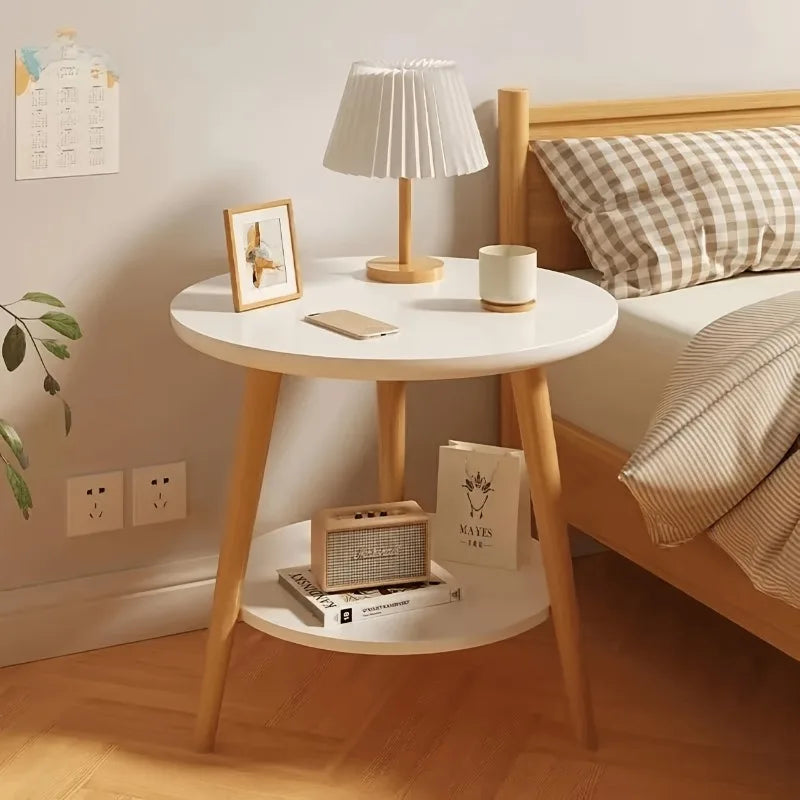 Household Double-Tier round Coffee Table, Minimalist Design, Compact Size, Perfect for Home Decoration and Daily Use.