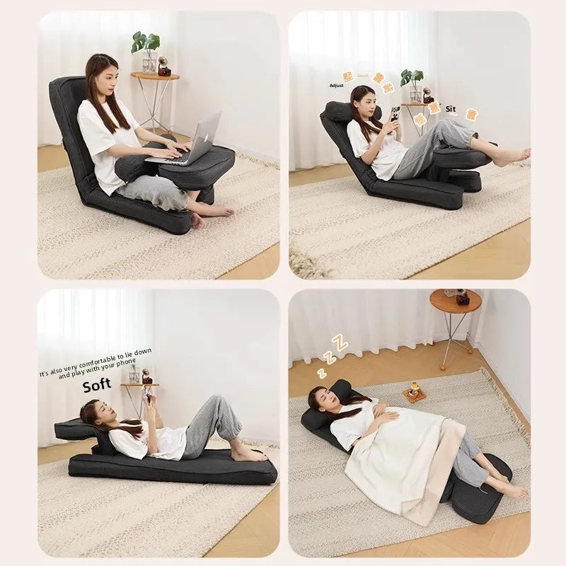 Bay Window Lazy Sofa Tatami Single Folding Bed Back Chair Office Multifunctional Dormitory Thick Cushion Lumbar Support