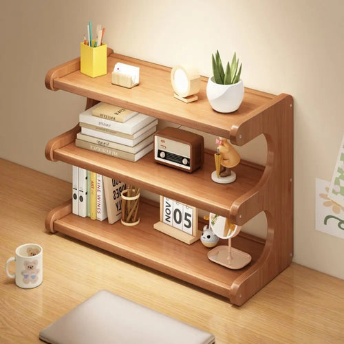 2/3 Tiers Desktop Storage Rack Compact Easy-To-Assemble Desk Bookshelf Space-Saving Multi-Functional Simple Shoe Organizer
