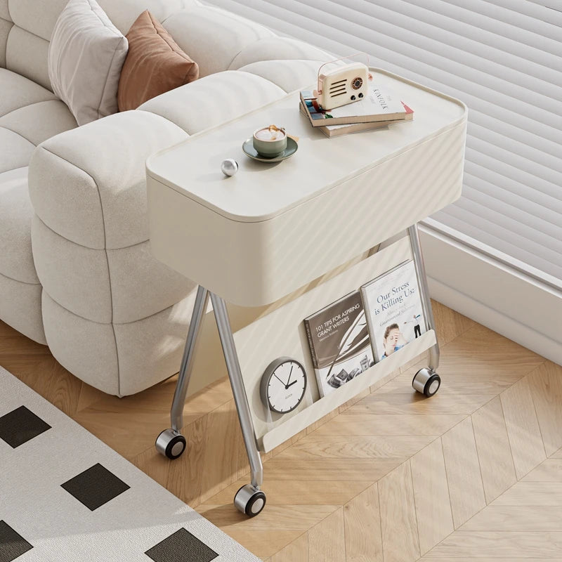 Modern Simple Coffee Table Living Room Sofa Side Cabinet Creative Movable Storage Rack Home Bedroom Bedside Tables Side Tables