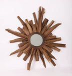 Homestay Retro Handmade Natural Teak Front Enigma Mirror Designer Storefront Decoration Creative round Mirror