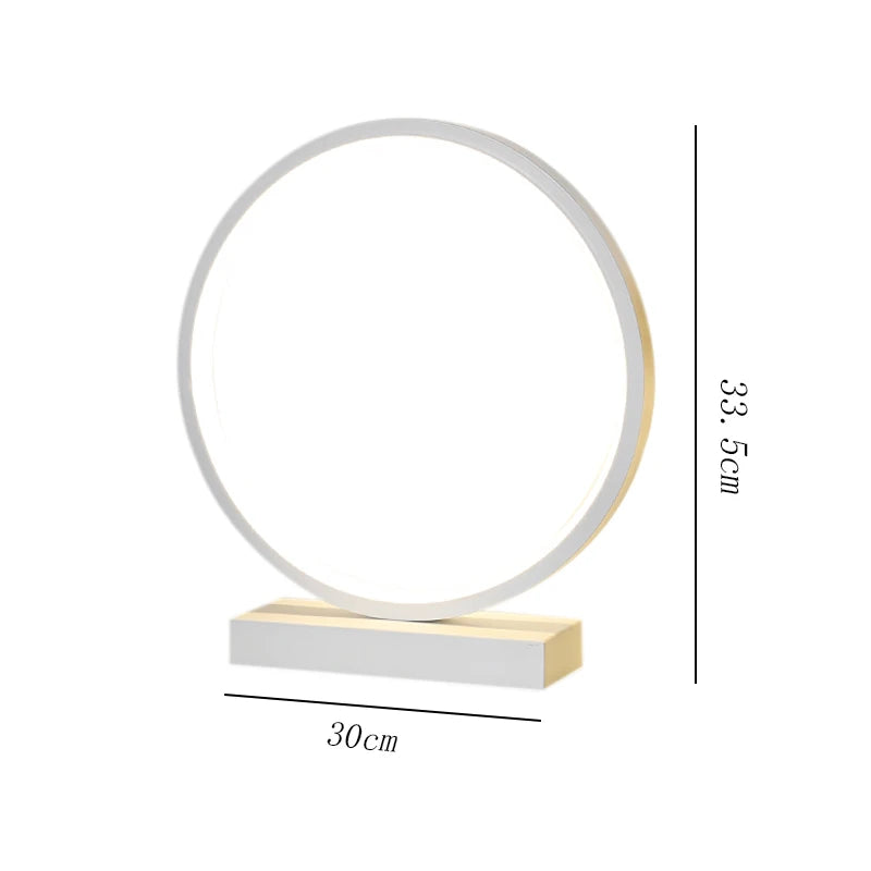 AC110-240V Dimmable LED Ring Table Lamp Bedside Night Light Home Living Room Bedroom Decor Desk Lamp EU/US/AU/UK Plug