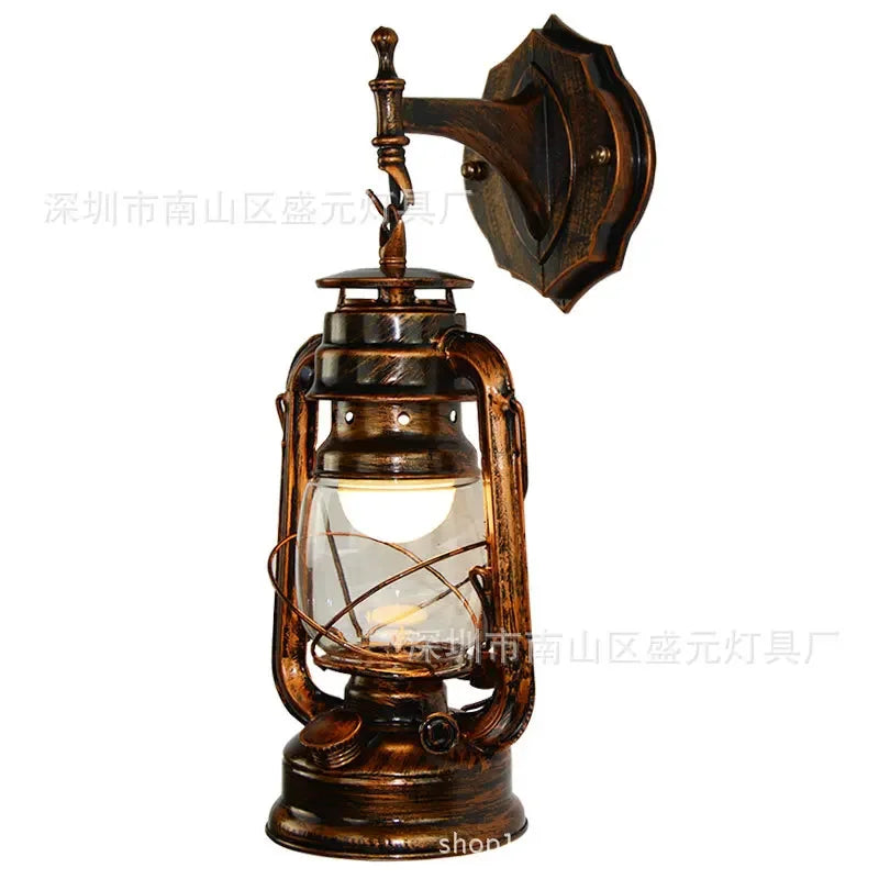Vintage LED Wall Lamp Barn Lantern Retro Wall Light European Antique Style