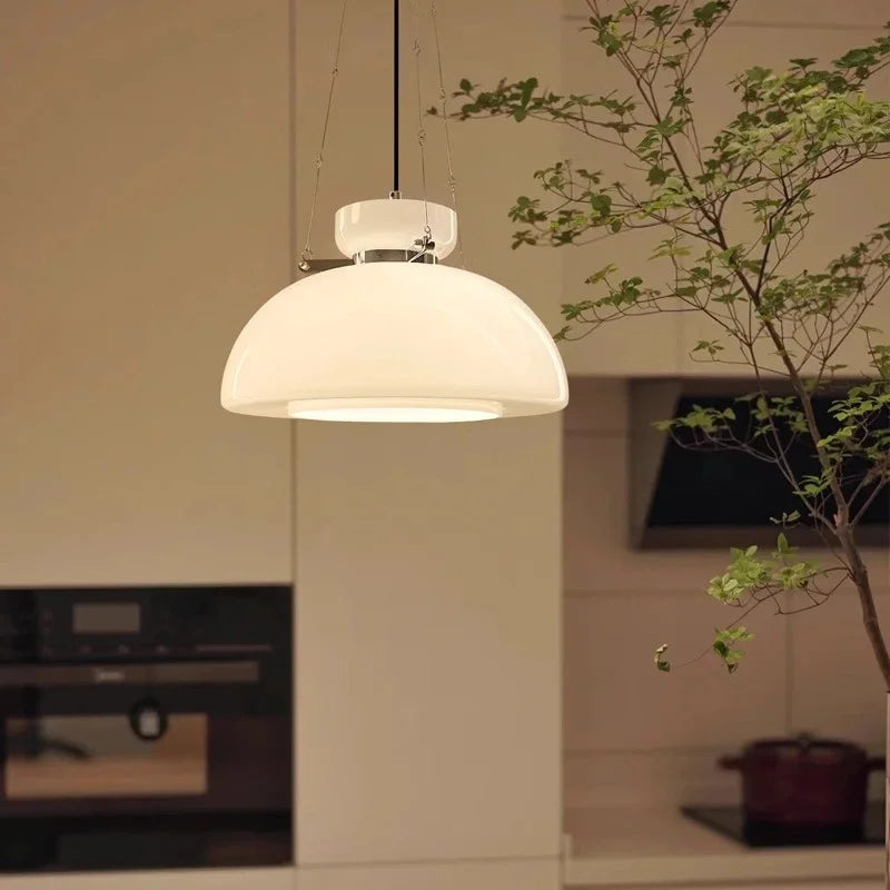 Modern Nordic White Simple Glass Pendant Lamp Living Room Restaurant Bedroom Bar Hanging Light Home Decoration Luster Chandelier