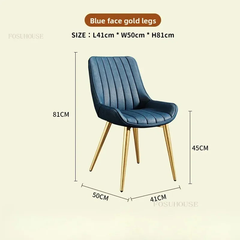 Modern Minimalist Backrest Dining Chairs Nordic Home Restaurant Furniture Light Luxury Leather Dressing Chair