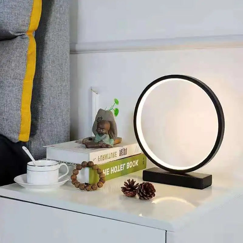 AC110-240V Dimmable LED Ring Table Lamp Bedside Night Light Home Living Room Bedroom Decor Desk Lamp EU/US/AU/UK Plug