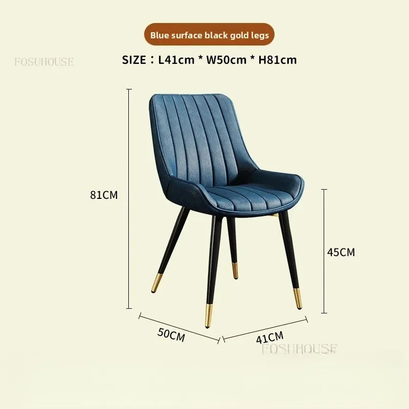 Modern Minimalist Backrest Dining Chairs Nordic Home Restaurant Furniture Light Luxury Leather Dressing Chair