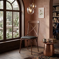 Industrial restaurant table and chairs set for cafe or bistro