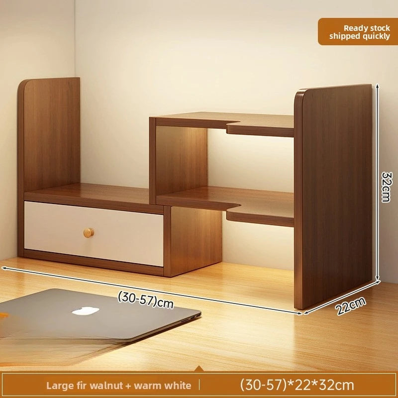 Bookshelf Desktop Shelf Multi-Layer Telescopic Office Desk Small Desk Storage Simple Bookcase