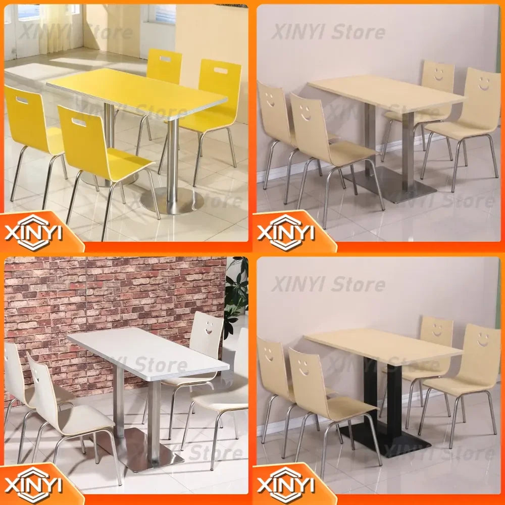 For Fast Food Restaurant Dining Table and Chair Set for Breakfast Snack Burger Milk Tea Shop High End Catering Staff Canteen