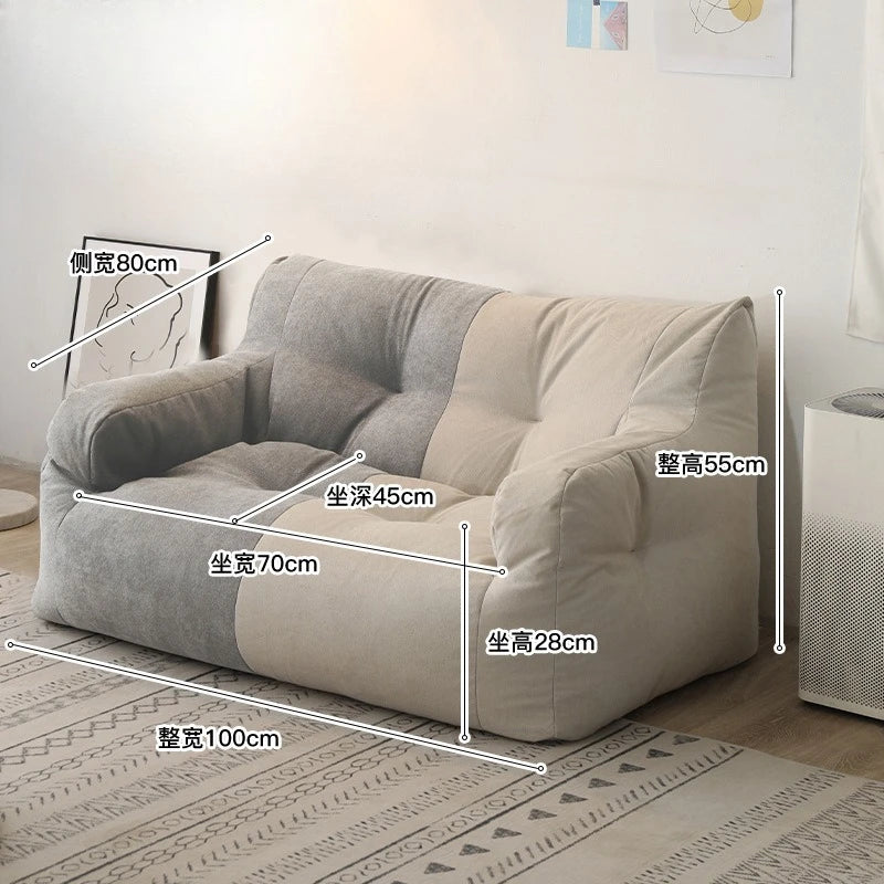 Single Double Reclining Lazy Sofa, Multi-Function Lounge Bed for Bedroom Dormitory Rental Room