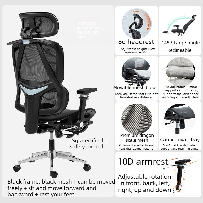Ergonomic Chair Office Gaming Comfortable Adjustable Armrest Office Chair Relaxing Recline Chaises De Bureau Furniture
