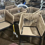 Nordic Aluminum Alloy Outdoor Table and Chair Set Villa Courtyard Garden Leisure Hemp Rope Chairs Outdoor Garden Furniture Sets
