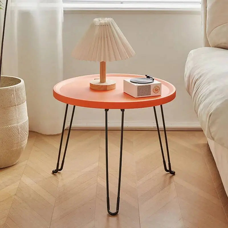 Foldable Plastic Sofa Side Table with Steel Legs Modern Lightweight Side Table Living Room Durable Indoor Outdoor Coffee Tables
