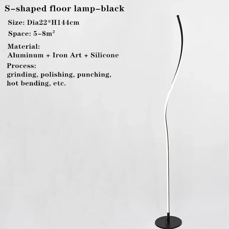 Black White LED Floor Lamp for Living Room Bedroom Bedside Sofa Side Wrought Iron Aluminum Lighting Home Decoration Accessories
