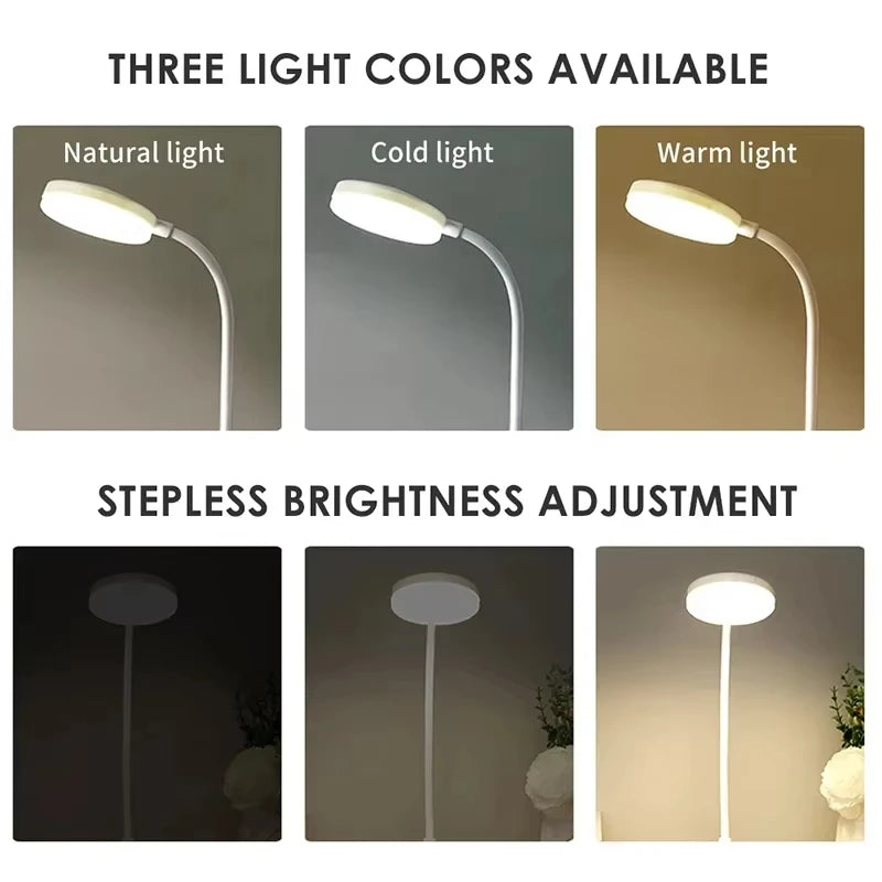 LED Desk Lamp Portable Eye Protection USB Plug 3 Dimming Color Stand Stepless Dimming Eye Protection Bedroom Bedside Lamp Work