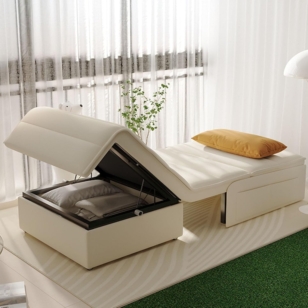 Electric sofa bed in sleeping position