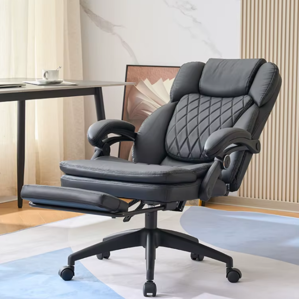Cat scratch resistant leather desk chair for computer and home office