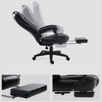 Modern leather computer chair with adjustable height and armrests