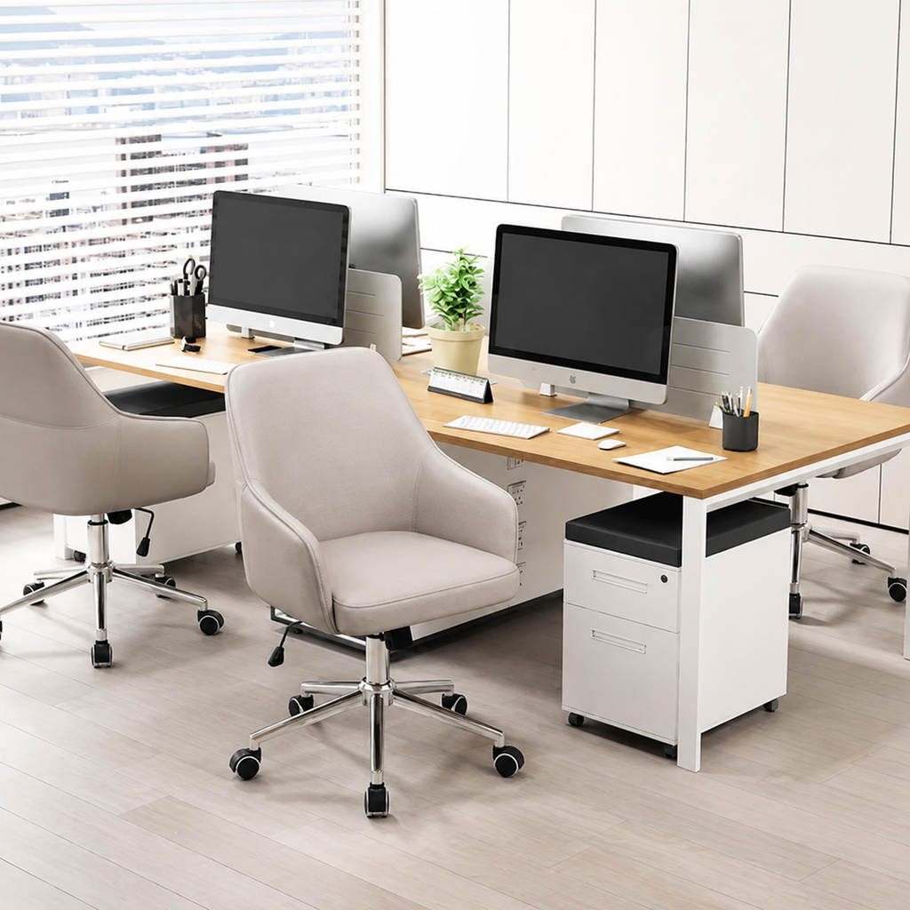 Office Chair Ergonomic Swivel Computer Chair with Armrests for Home Office Study Desk Reclining Executive Seating