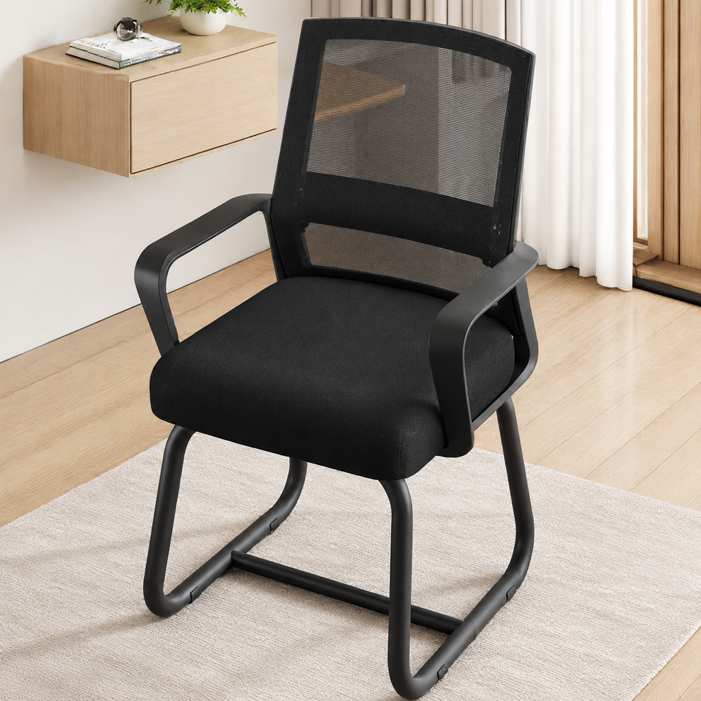 Mesh office chair with cushioned seat