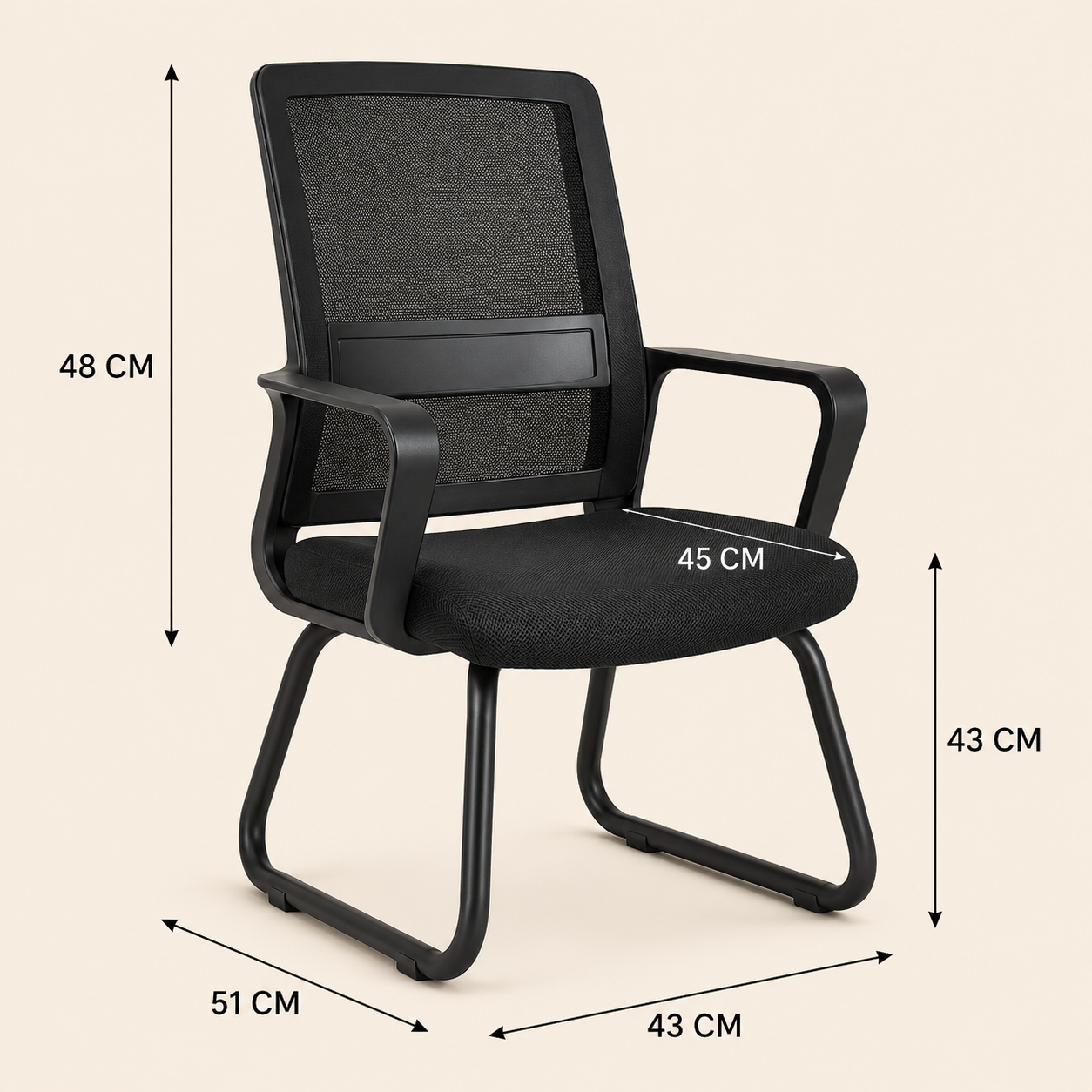 Mesh office chair with cushioned seat