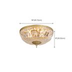 Dimensions of the 60 cm European style copper crystal flush mount ceiling light