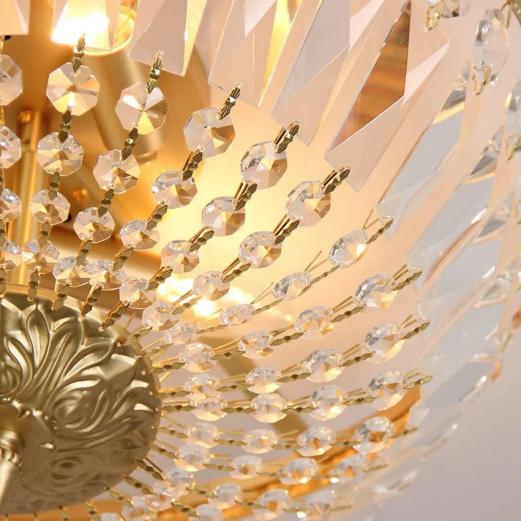 Close-up of the polished copper finish