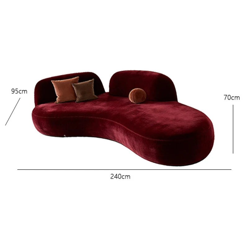 Modern Minimalist Curved Sofa Nordic High-End Clothing Store Beauty Salon Front Desk Lounge Reception Sofa Office Furniture FYOS