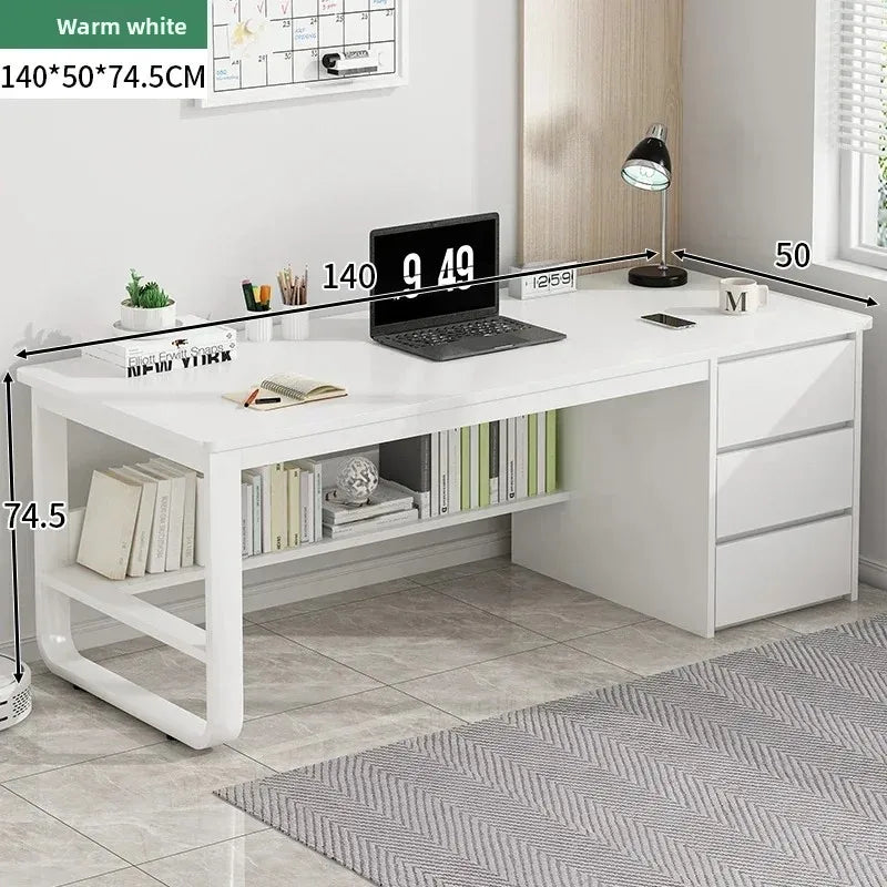 Office Desk, Computer Desk, Multi-Layer Solid Wood Board, Multiple Sizes Available, Suitable for Study and Office