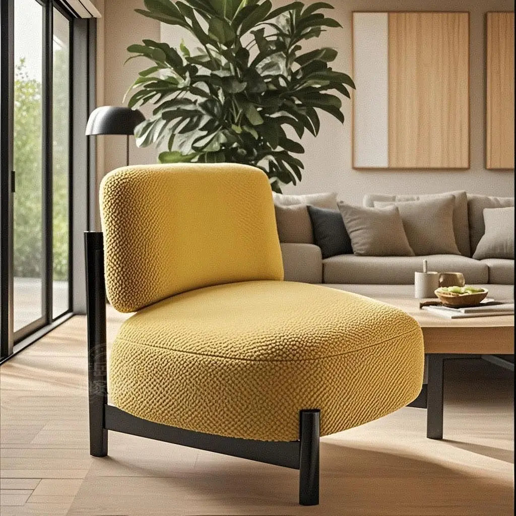 Modern Minimalist Accent Chair Cream Style Single Sofa Chair Luxury Lounge Armchair for Living Room Balcony Bedroom Decor