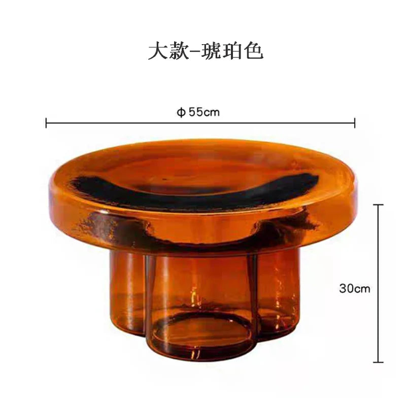 Nordic Creative Glass Coffee Table Living Room Sofa Side Tables Combination Handmade Coffee Table round Light Luxury Tables
