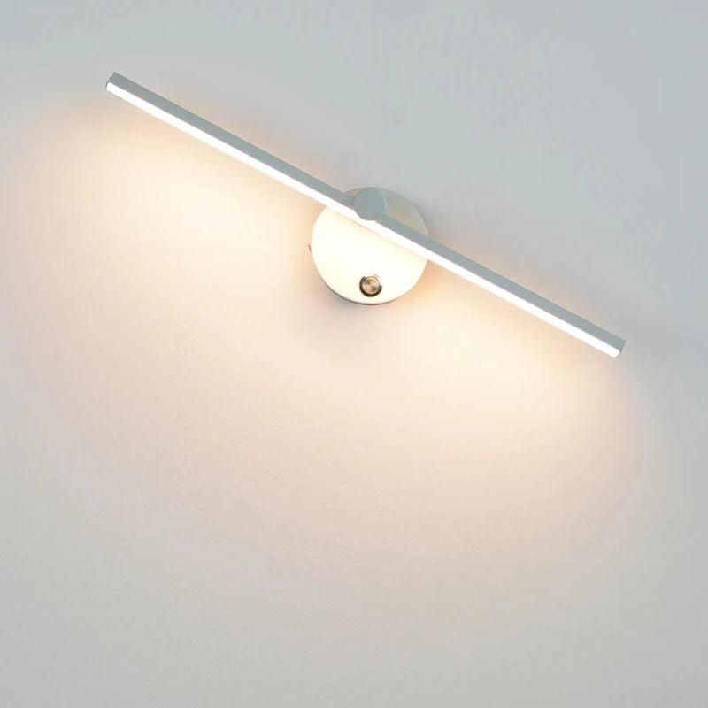 Nordic LED Indoor Wall Lamps White/Black Wall Lights for Home Bedroom Balcony Bedside Mirror Front with Swith Wall Sconce