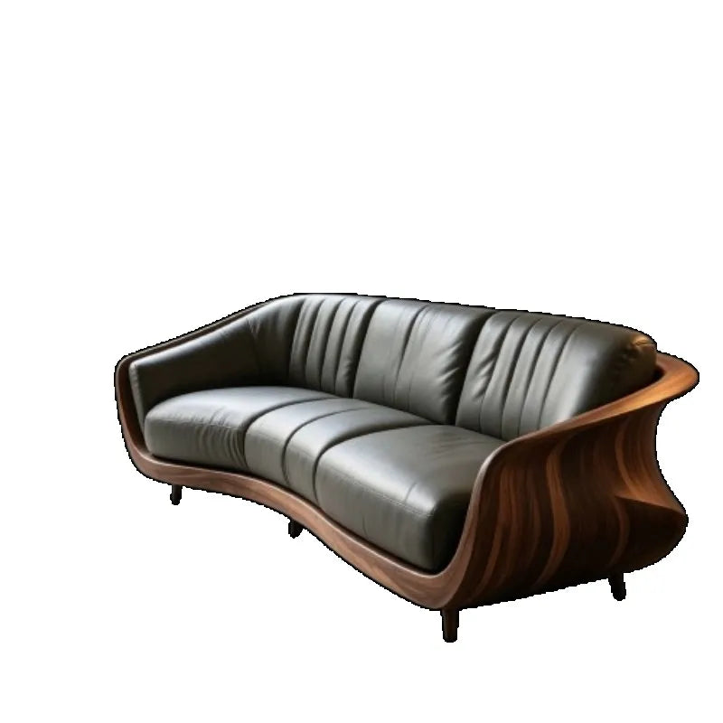 Grey Design New Chinese Style Solid Wood Living Room Sofas Armchairs Relax Sofa Living Room High-End Minimalist Home Furniture