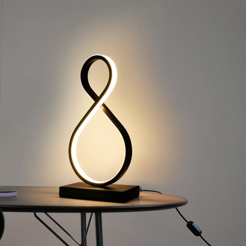 AC110-240V Dimmable LED Ring Table Lamp Bedside Night Light Home Living Room Bedroom Decor Desk Lamp EU/US/AU/UK Plug