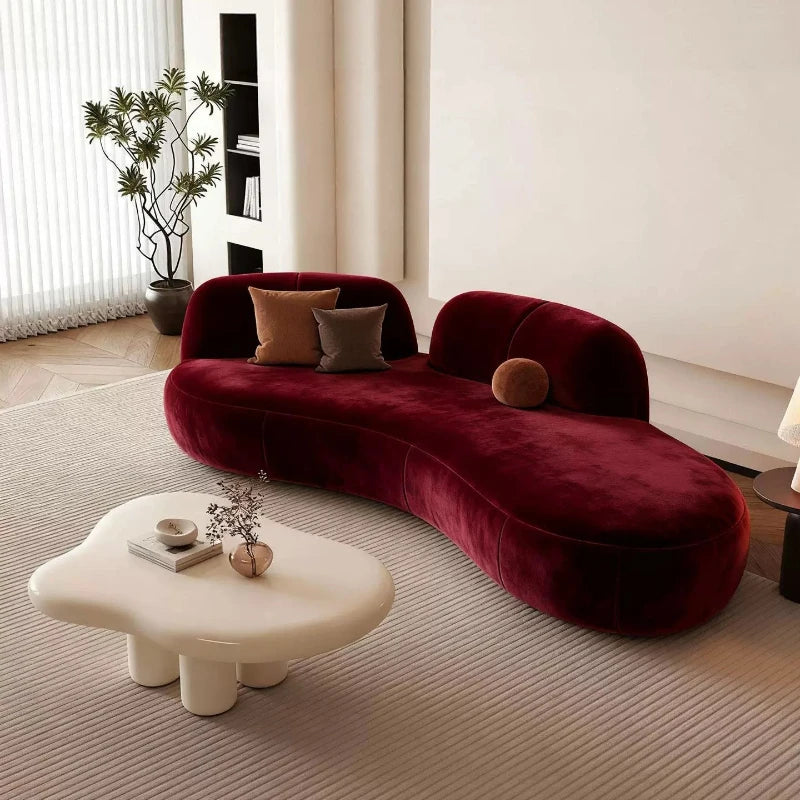 Modern Minimalist Curved Sofa Nordic High-End Clothing Store Beauty Salon Front Desk Lounge Reception Sofa Office Furniture FYOS