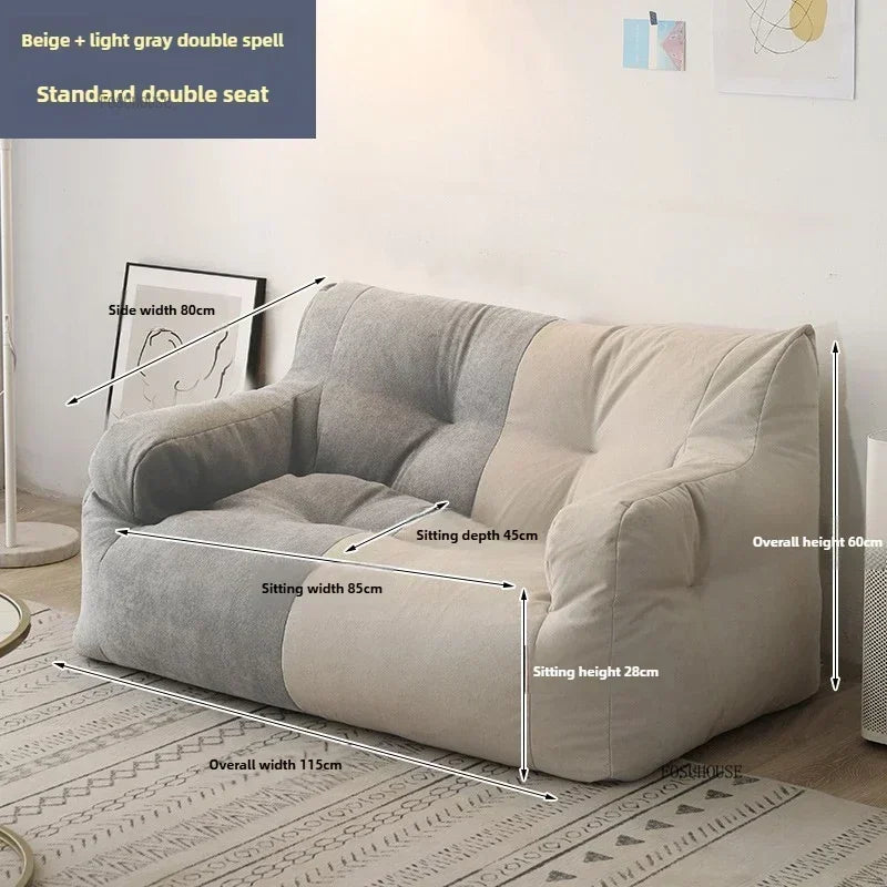 Ljylazy Linen Single Double Minimalist Sofa Leisure Bean Bag Chair Living Room Personality Puffs Sofa Creative Home Furniture