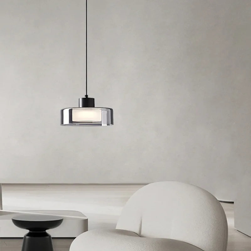 Glass Lampshade Hanging Pendant Lamp for Dining Room Kitchen Bedside Living Room Bedroom Minimalist LED Chandelier Pendant Light